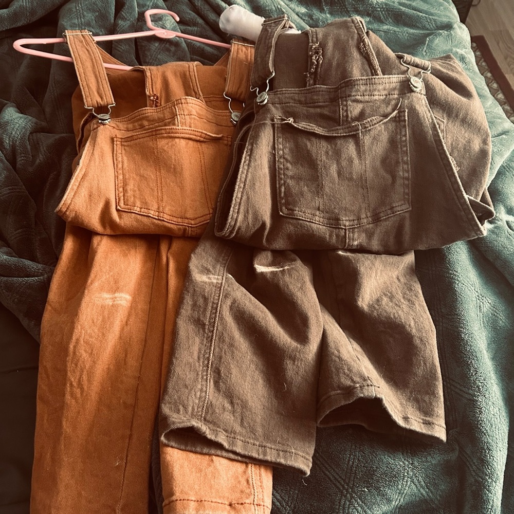 2 pair of women’s overalls. 1 Rust 1 Brown